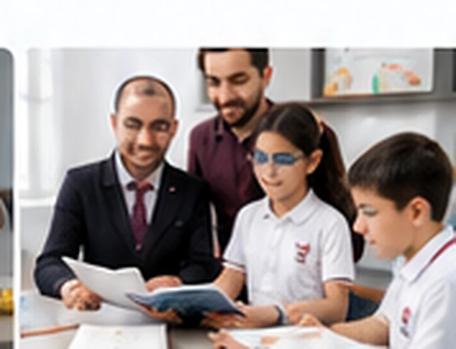 المعلم مع الطلاب